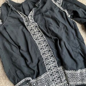 Madewell embroidered black shirt